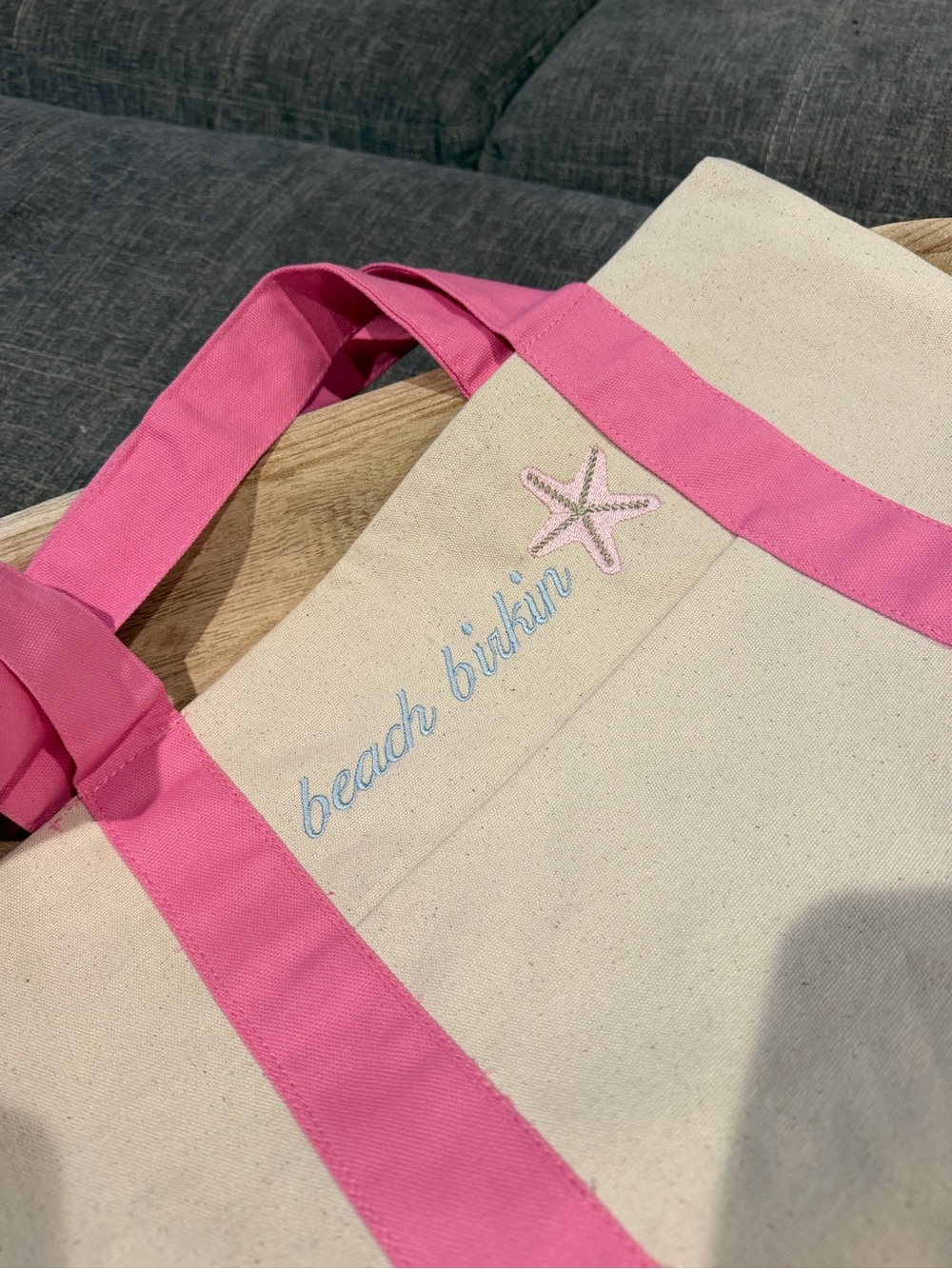 Beach Birkin Embroidered Tote Bag